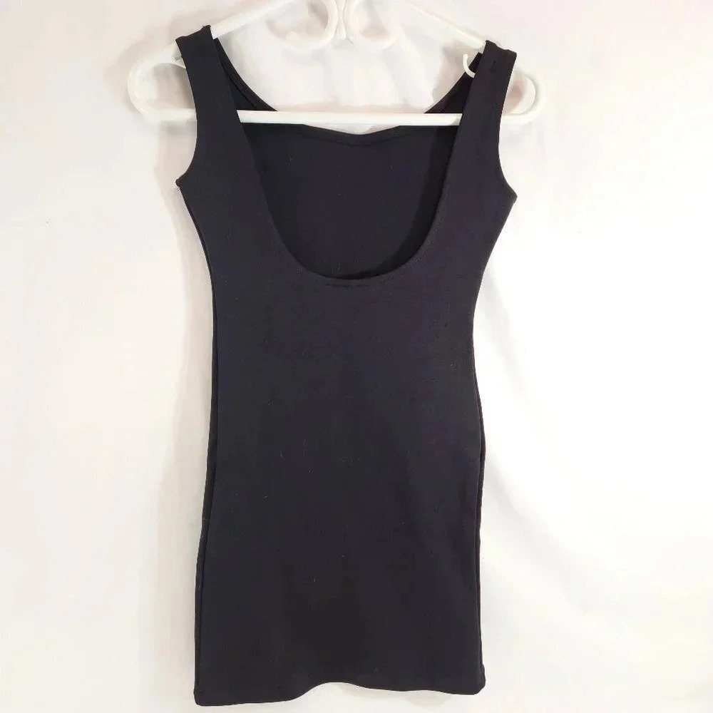 Scoop Back Bodycon Little Black Dress Y2K Size Medium